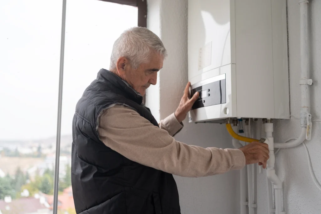 A person repairing Tankless Water Heater Repair in Des Moines, IA